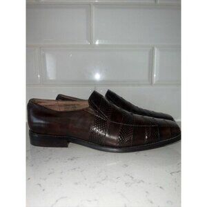 Mens Brown Genuine Snake Skin & Leather Upper Loafers Leather Lining Manmade Sol